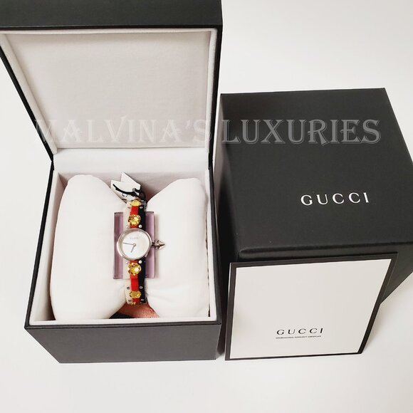 GUCCI WATCH YA143524 WEB BANGLE MOTHER OF PEARL JEWELS BEE main image 7